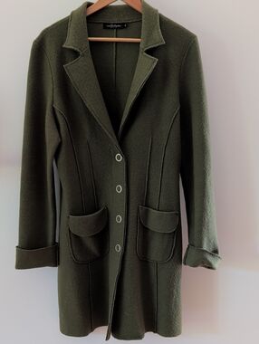 Vintage Eric Alexandre 100% Boiled Wool Jacket Coat Button Front Size 40